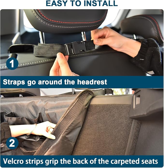 Car Trunk Organizer for SUV Backseat Hanging Storage with 8 Pockets, Heavy-Duty 1680D Oxford Fabric, Foldable Car Organizer for MPV Minivan Sedan, Car Accessories Interior