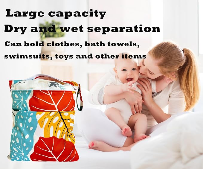 TRASUN Wet bag (Holiday Style, 2 pack, Leaf 1)