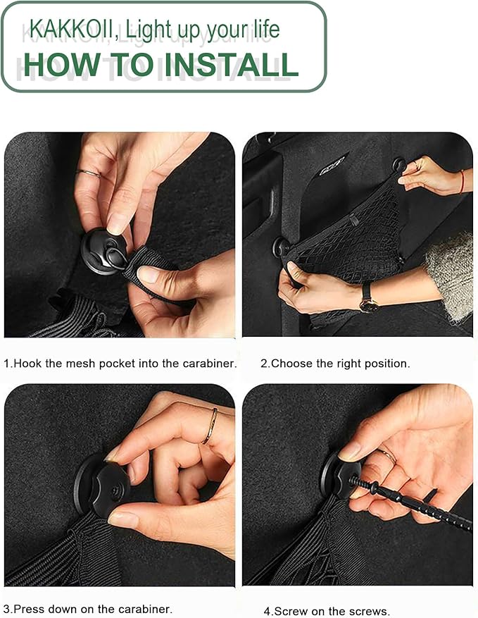 3 Layer Small Cargo Net,Cargo Storage Pocket Net, Mesh Elastic Pouch Organizer with Mounting Screws Hooks for Car,Rv, Trunk,Boats,SUV, Truck (2 Pack,11.8 x 15.8Inch(30 x40cm)