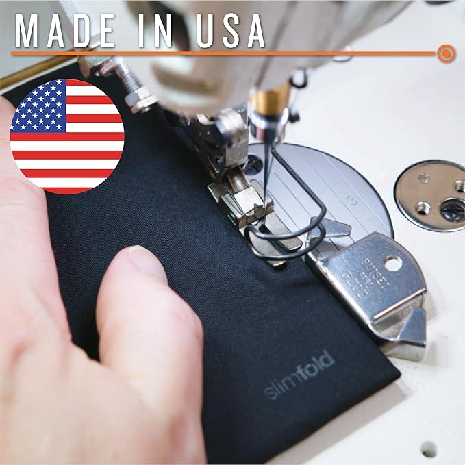 SlimFold Minimalist Passport Holder - Ultra-Thin Wallet Design with AirTag Slot, RFID Blocking - Holds 2 Passports with Magnet Closure for Secure Travel - Made in USA (Black w/Black Stitching)