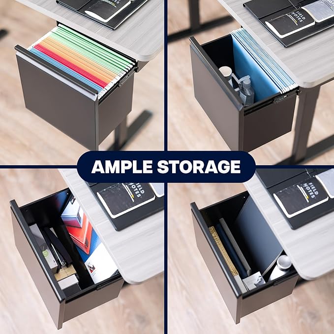 VIVO Filing Cabinet Under Desk, Metal Office Storage Drawer, Holds 22 lbs, for 8.5 x 11 inch Letter-Size Folders, Black, MOUNT-FCD1S-B