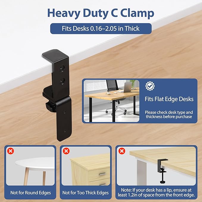 360 Rotating Under Desk Drawer Organizer with Cup Holder Clamp On Desk Drawer No Drilling Table Management Tray Anti-Slip Swivel Pencil Drawer Under Table Storage Easy Install for Home Office