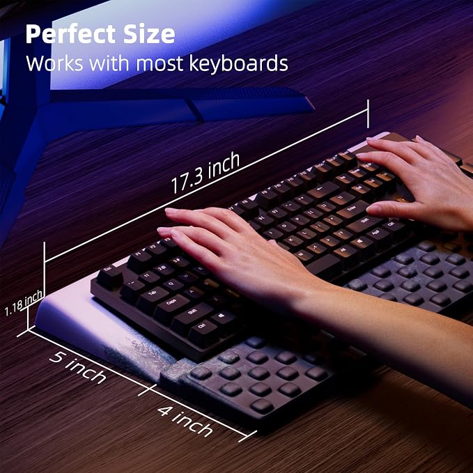 Ospelelf Keyboard Wrist Rest Pad, Comfy Ergonomic Keyboard Stand Holder, Office Desk Accessories, Work from Home Essentials, Green Forest Pattern