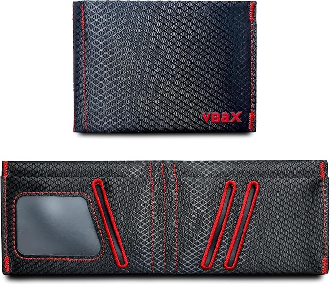 Minimalist RFID Blocking Slim Wallet for Men – Waterproof Microfiber Front Pocket Bifold Card Holder – Holds 10 Cards & Cash (Hexa Inferno Edition)