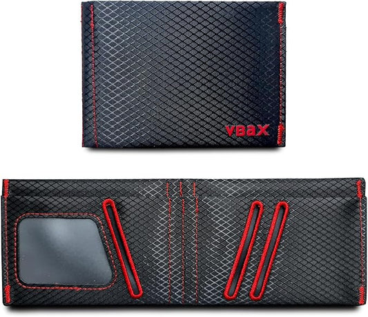 Minimalist RFID Blocking Slim Wallet for Men – Waterproof Microfiber Front Pocket Bifold Card Holder – Holds 10 Cards & Cash (Hexa Inferno Edition)