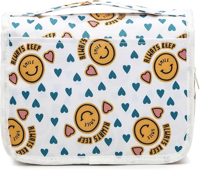 Sechunk Waterproof Travel Toiletry Bags Hanging Multi-function Cosmetic Bag Makeup Bag for Women (yellowSmile)