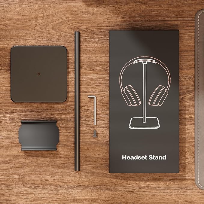 Headphone Stand for Desk - Headset Stand with Aluminum Hanger, Headphone Holder for AirPods Max, Sony, Bose, Beats and More (Black)