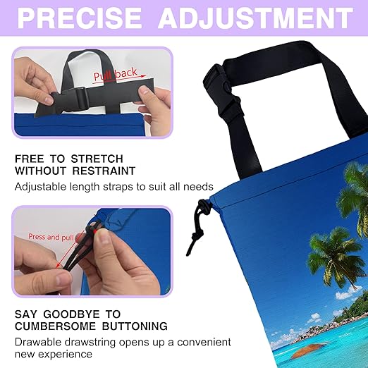 Car Trash Bag Beach Palm Trees Car Garbage Bag Waterproof Car Trash Can for Back Seat with Adjustable Straps and Drawstring, Foldable Car Trash Bin for Car Accessories Vehicle Travelling Camping
