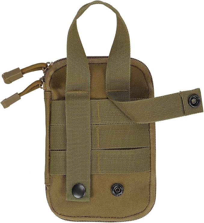 IronSeals Tactical Molle EDC Pouch Utility Tool Pouch Compact Pocket Organizer Pouch with US Flag Patch