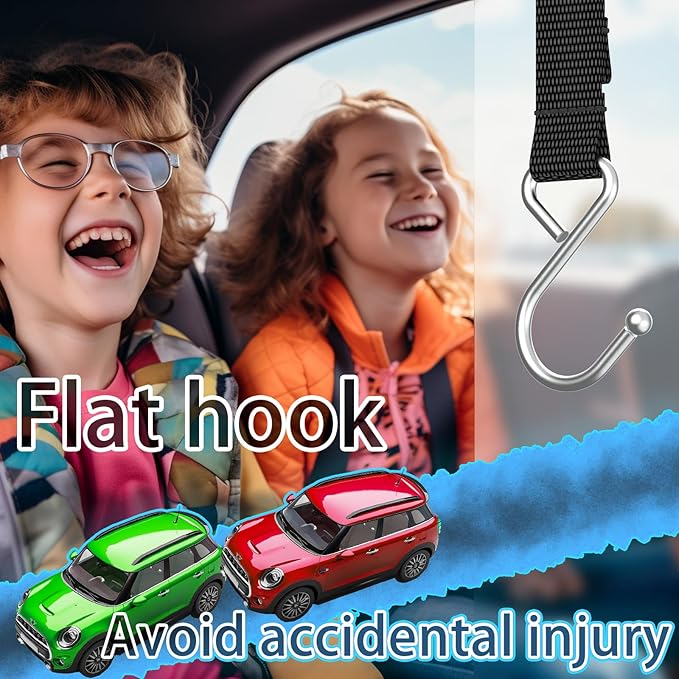 Car Purse Hook Holder, Car Hooks for Headrest, S-Shaped Heavy-Duty (100 LBS Load) Metal Hooks, Baseball Bag Hook for Fence, 2 Packs.