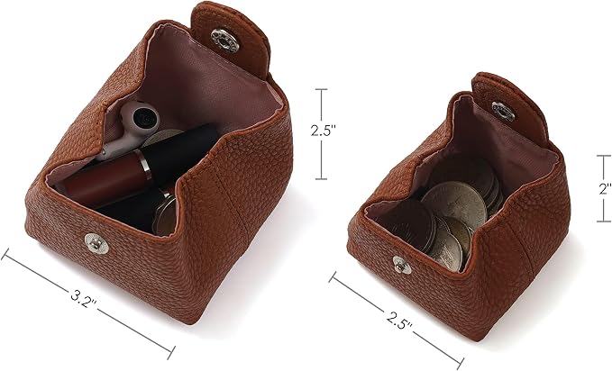 Cockatoo Genuine Leather Coin Pouch Change Holder, Mini Snap Pocket Wallet for Men Women (Cobra, Small)