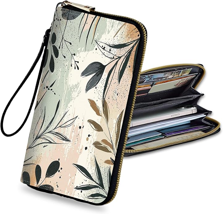 Wristlet Wallet for Women, RFID Blocking Phone Wallet, Large Capacity Zip Around Clutch, Fits iPhone 15 Pro Max, Travel Organizer Purse
