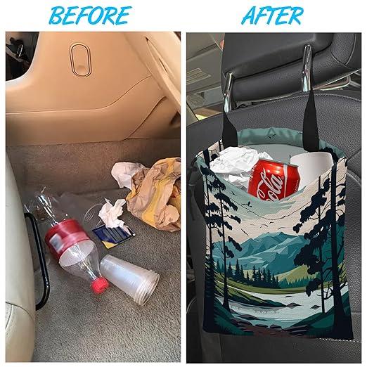 Car Trash Can Waterproof Garbage Bag Hanging for Car Back Seat