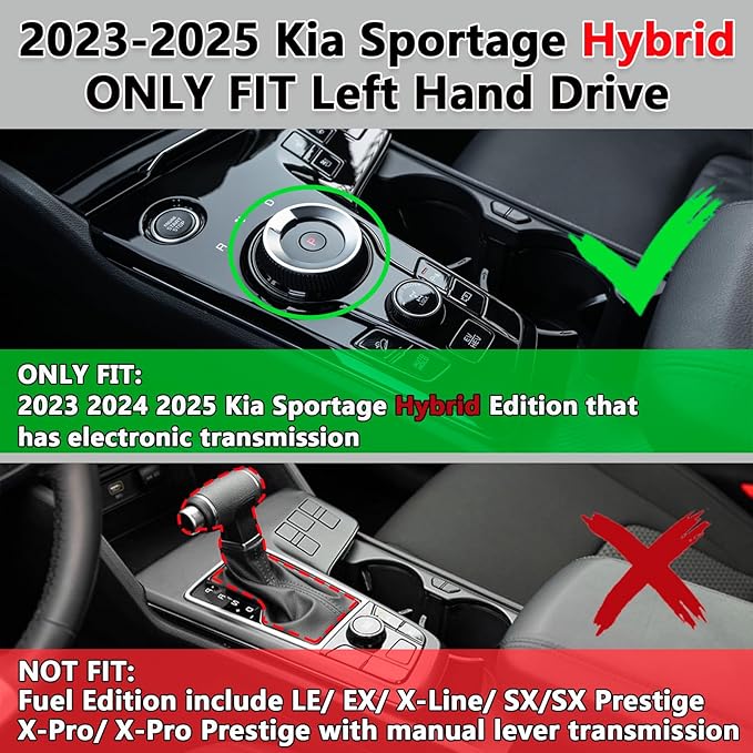 Center Console Organizer Compatible with Kia Sportage NQ5 Hybrid 2023-2025 2026 Armrest Storage Box Middle Console Tray Interior Accessories-Hybrid Edition with Electronic Transmission ONLY