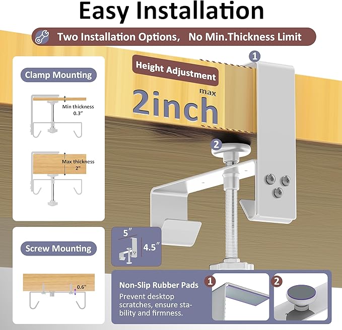 36" Under Desk Cable Management Tray for Home Office, No Drill Cord Organizer for Glass & Wood Table, Anti-Sag Oxford Fabric Wire Management Hider, Fits Surge Protector (Beige, 35.8")
