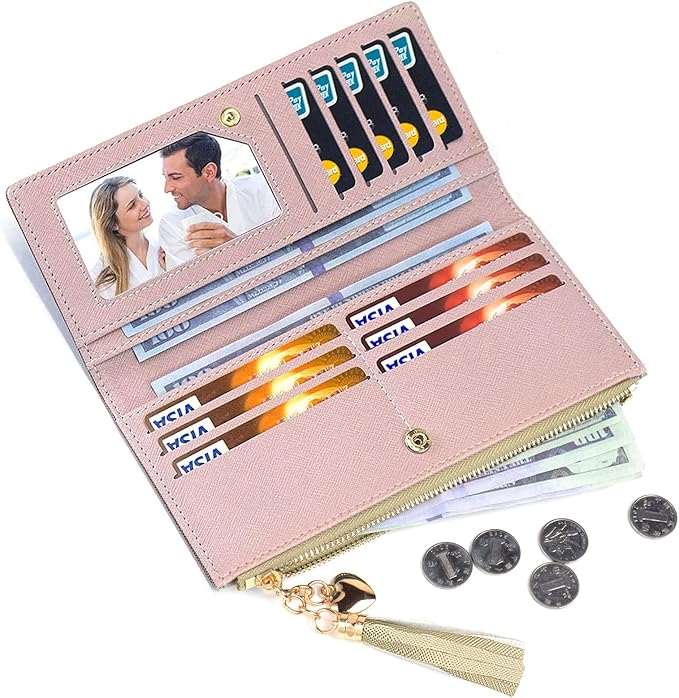 Valentoria Womens Wallet Cute Elegant Long Slim Card Holder Case Minimalist Coin Purse Thin Tassels Zip Clutch Wallets for Girls Ladies | Cute, Elegant, Long, Slim, Case, Minimalist