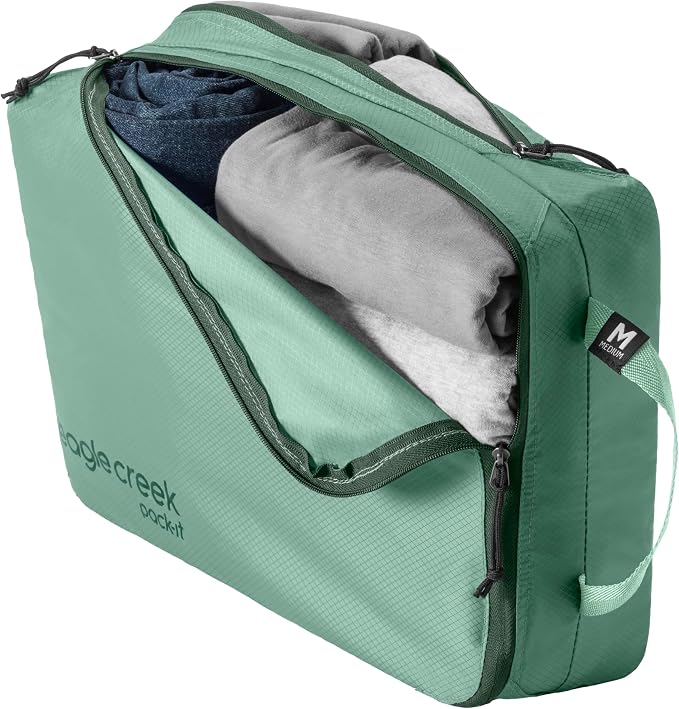Eagle Creek Pack-It Isolate Extended Stay Set - Includes Shoe Sack, M Clean/Dirty Cube, 2x M Isolate Cube & 2x L - Travel Essentials - Willow Green