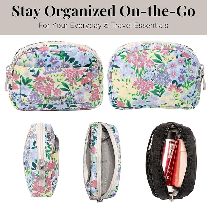 Baggallini Women's Pocket Cosmetic - Lightweight Bag - Travel Essentials Makeup Organizer Mini