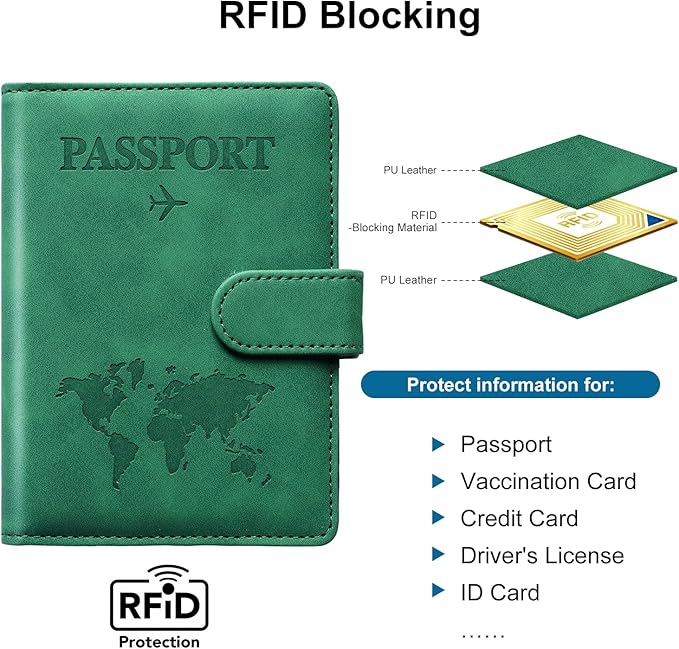 Passport Holder for Travel Women and Men RFID Passport Holder with Card Slots Holder Passport Case Passport cover Passport Wallet Travel Essentials and Accessories