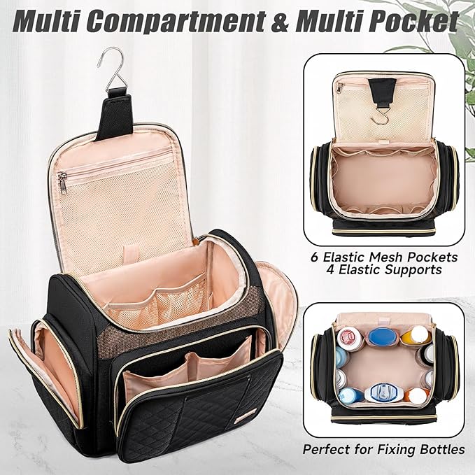 Tealari Large Toiletry Bag for Women Men,Bathroom Bag,Water Resistant Shower Bag,Makeup Bag,Portable Shower Caddy for College Dorm,Hanging Travel Toiletry Bag with Transparent Waterproof Phone Pocket