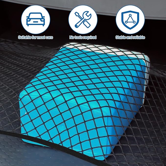 Stretchable Car Cargo Net Adjustable Elastic Storage Net Trunk Interior Accessories with Hook, Universal Fit for Car, Vehicle, SUV(80 * 100cm)