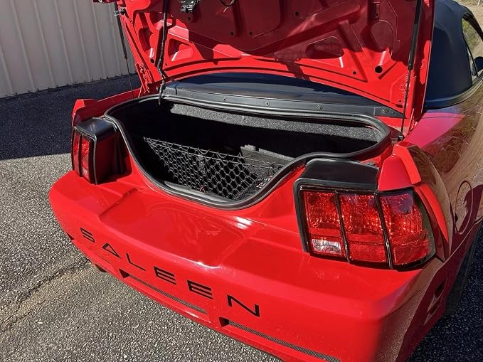Trunk Organizer Cargo Net for Ford Mustang 2001-2004 – Envelope Style Cargo Net for Coupe – Premium Mesh Elastic Car Trunk Organizer Vehicle Carrier Storage – Compatible with Mustang