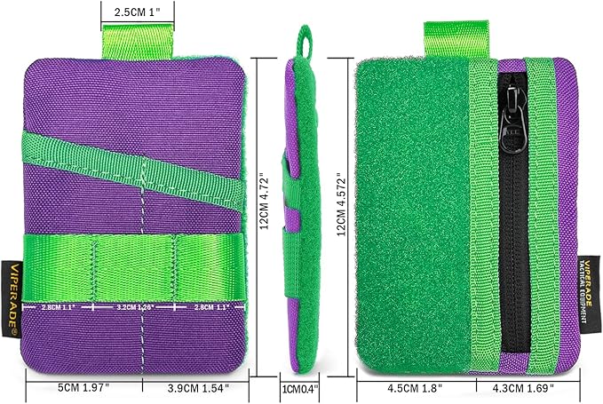 VIPERADE VE15 Small EDC Pouch, Pocket Organizer, EDC Pocket Pouch with DIY Patches Area, EDC Pocket Organizer Wallet for Cards, Small Tool Pouch for EDC Gears