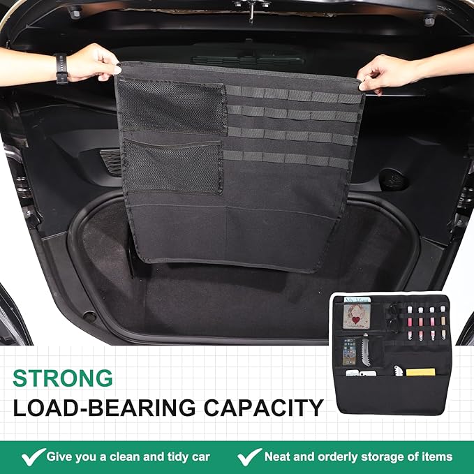 TOYCIDFG Front Trunk Organizer and Storage Bag Compatible with Corvette C8 2020-2025 Multi-Pocket Travel Waterproof and Heavy Duty Wall Mount