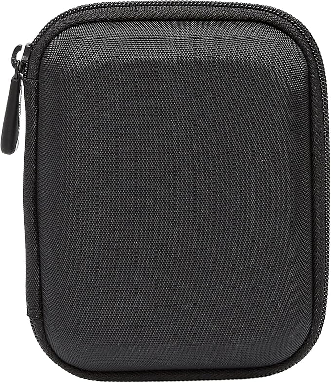 Amazon Basics Small Hard Shell Portable External Hard Drive Carrying Case with Mesh Pocket for My Passport Essential, Black