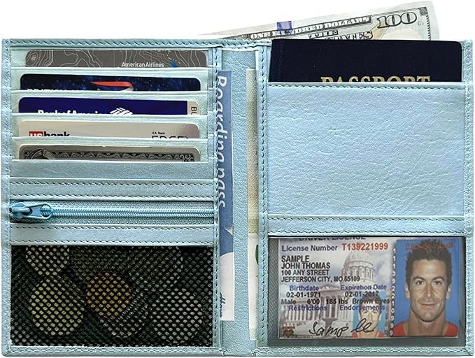 Chambray RFID Genuine Leather Passport Wallet
