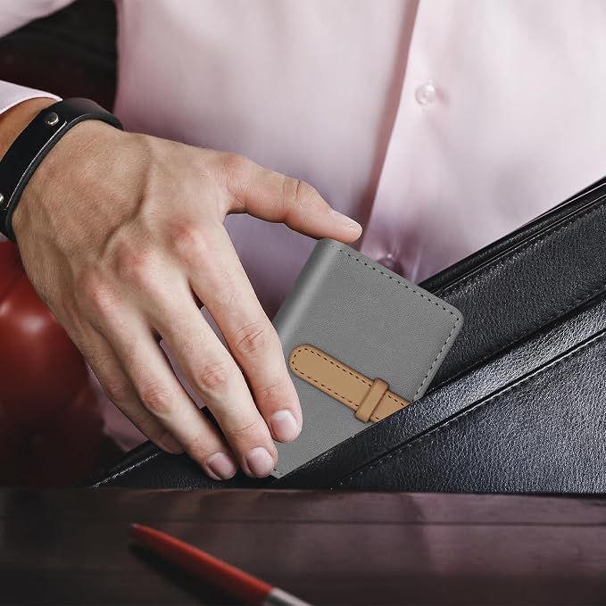 Credit Card Holder with 26 Suitable Slot, ID Card Case PU Leather Wallet for Women Men Business Organiser Pocket (Silvery)