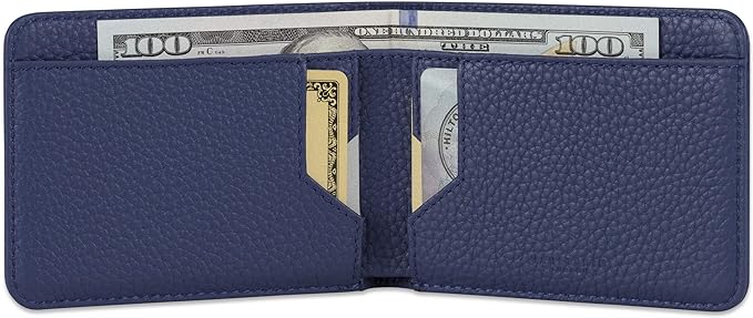 Vaultskin MANHATTAN Slim RFID Blocking Bifold Leather Wallet for Men - Men’s Leather Wallet, Front Pocket Minimalist Card Holder, Holds 9 Cards and Cash, Premium Italian Leather