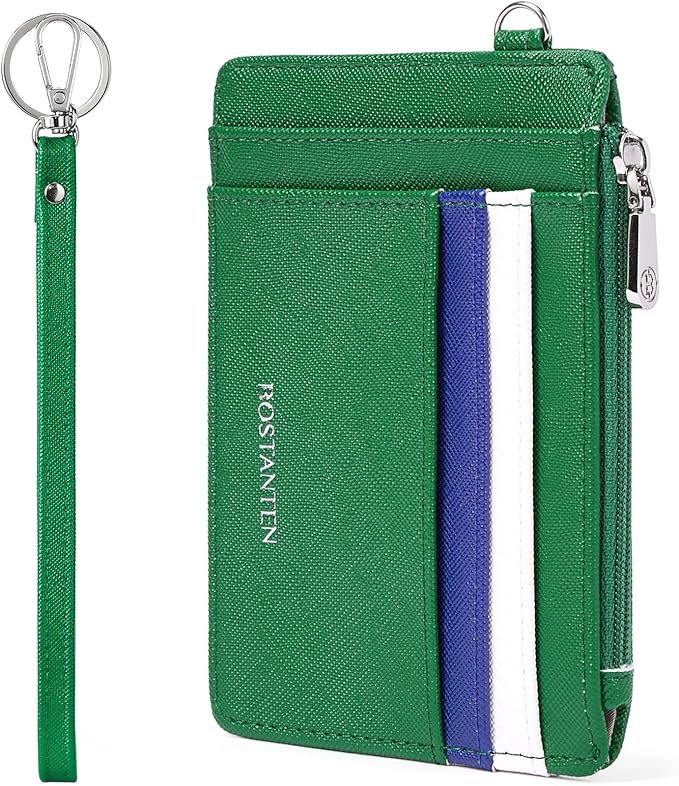 BOSTANTEN Small Wallet For Women RFID Leather Credit Card Holder Slim Wristlet Keychain Wallet With Zipper Pocket