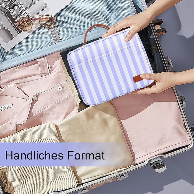 Bosidu Hanging Travel Toiletry Bag,Large Capacity Cosmetic Travel Toiletry Organizer for Women with 4 Compartments & 1 Sturdy Hook,Perfect for Travel/Daily Use/Christmas