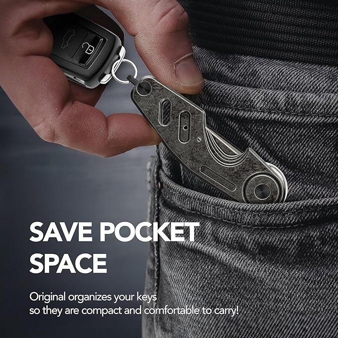 Key Organizer Compact Key Holder, Minimalist Clutter-Free EDC Smart Keychains, Metal Car Key Chain Secures 2-6 keys