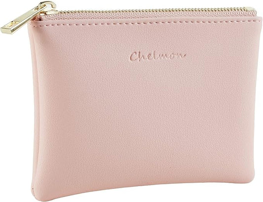 Chelmon Vegan Leather Coin Purse Pouch Change Purse With Zipper For Men Women