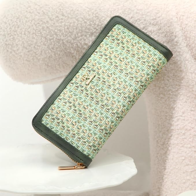 Clutch Wallet For Women, PU Leather RFID Blocking Wallet Women Large Capacity Credit Card Holder, Womens Billfolds and Wallets Gifts for Women Birthday, Ladies Wallet with Phone Holder, Zip Around