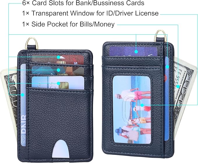 GEEAD Slim Minimalist Front Pocket RFID Blocking Card Holder Wallets for Men & Women