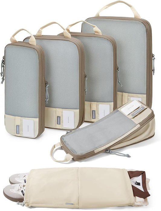 BAGSMART 6 Set /4 Set/2 Set Compression Packing Cubes for Travel, Lightweight Luggage Organizer Bags, Durable Space Saver Bags Travel Essentials