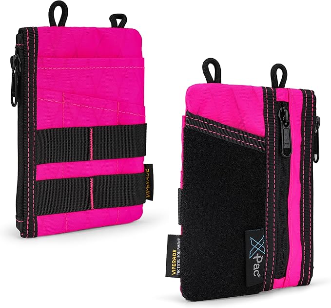 VIPERADE VE16 Pocket Organizer, EDC Pouch for Men, 7 Pockets EDC Pocket Organizer EDC Pouch for Everyday Carry, Multitool Pocket Pouch Wallet for EDC Gears, Pocket Pouch for Men (XPAC-Hot Pink)