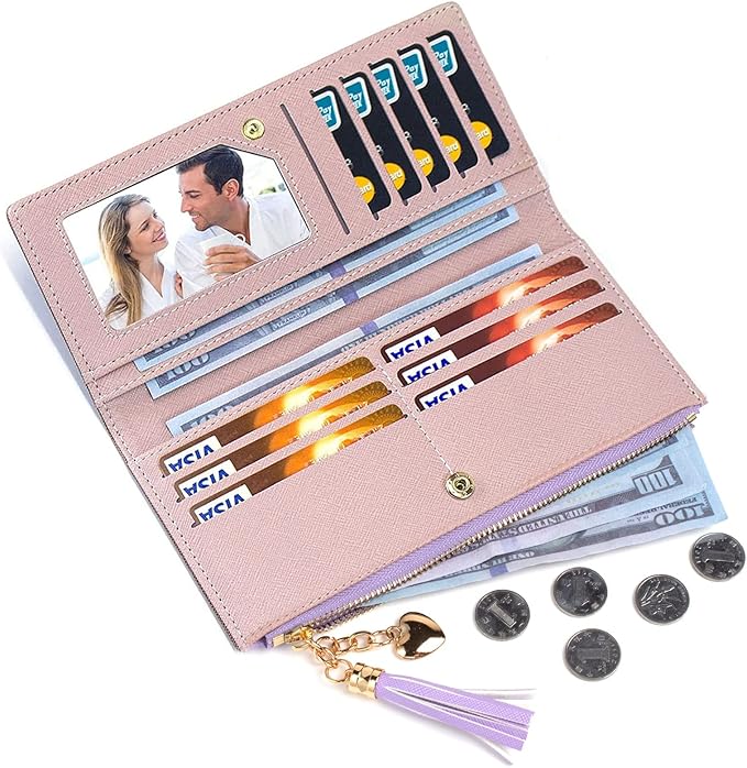 Valentoria Womens Wallet Cute Elegant Long Slim Card Holder Case Minimalist Coin Purse Thin Tassels Zip Clutch Wallets for Girls Ladies | Cute, Elegant, Long, Slim, Case, Minimalist