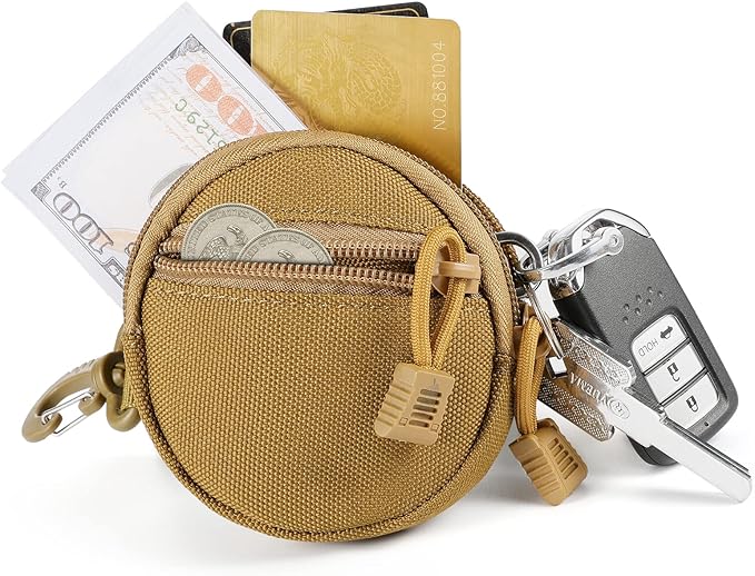 FRTKK 2 Pack Tactical Compact EDC Pouches Military Molle Utility Pouch Accessories Organizer Pouch Coin Purse Keychain Pocket Credit Card Holder Waist Pack