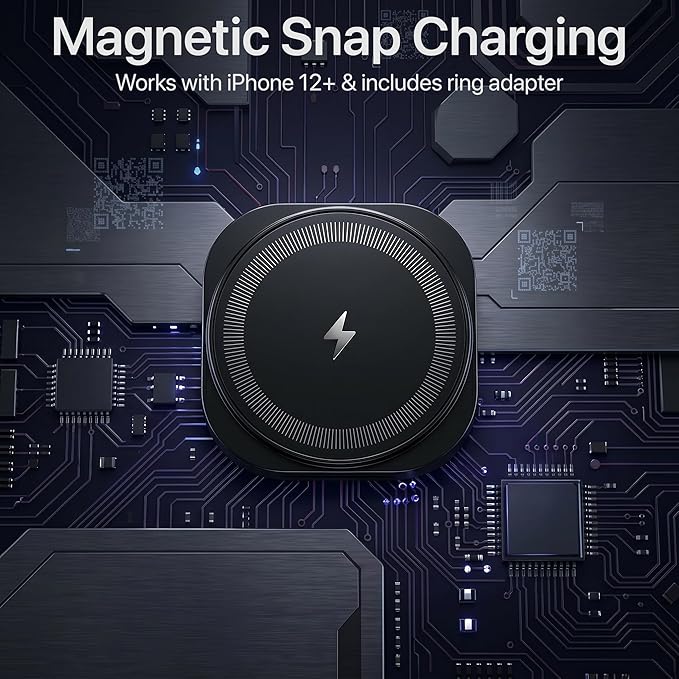 Qi2 Magnetic Wireless Charger, 15W Fast Wall Plug-in Charger for iPhone 17 16 15 14 13 12 Pro Max, No Cable Clutter, Direct Outlet Charger, Black (2 Pack)