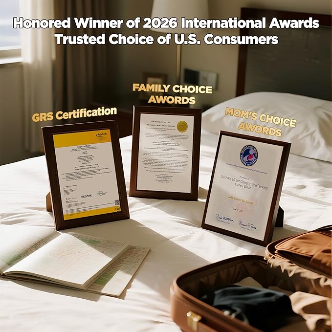 10 Set Compression Packing Cubes for Travel Essentials,Compressible Expandable Packing Cubes for Suitcase,OlarHike Luggage Organizer Bags for Travel,Handy Helper for Organizing Clothes(Gray)