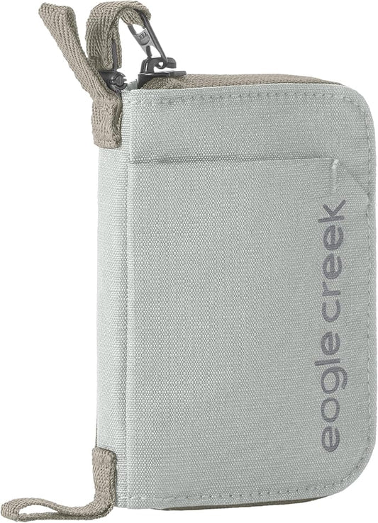 Eagle Creek Stash RFID Wallet – Slim Travel Wallet with RFID Blocking – Secure Passport, Cards & Cash – Lightweight, Water-Resistant Nylon – Zipper Closure – Unisex Design - Storm Grey