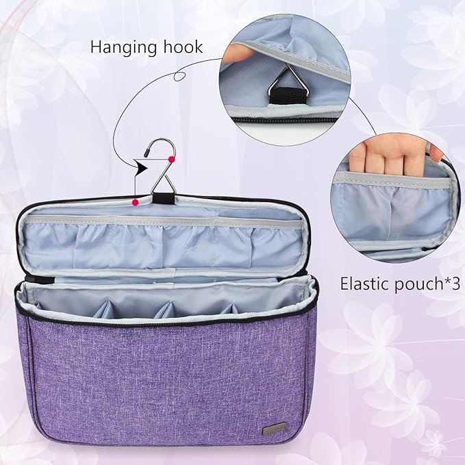 Teamoy Travel Storage Bag Compatible with Dyson Airwrap Styler, Portable Travel Organizer for Airwrap Styler and Accessories, Top-Opened, Purple