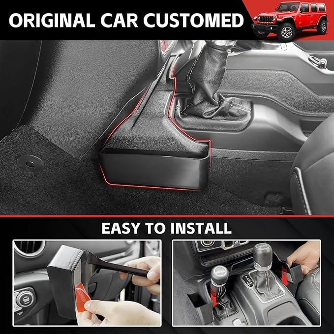 Center Console Gear Shift Organizer Fit for 2018-2025 Jeep Wrangler JL JLU 4XE/Gladiator JT Center Console Storage Tray for Wrangler&Gladiator Accessories(Shifter Organizer)