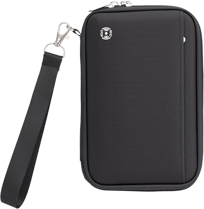WALNEW Family Passport Holder for 5 - Large Travel Organizer Holds up to 6 Passports, RFID Blocking Water Resistant Document Wallet for Cards, Tickets, Boarding Passes