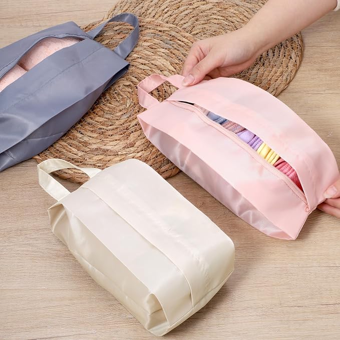 3 PCS Travel Socks Organizer Bag with Zip, Mini Compression Travel Underwear Organizer Bag, Portable Storage Packing Pouch for Luggage Ties Lingerie Panties Cosmetics Accessories