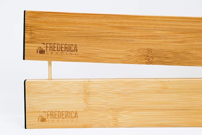 Bamboo Adjustable Drawer Divider Organizers - Spring Loaded, Stackable | Perfect for Kitchen Utensils, Silverware & Knife Drawer Dividers, Desk, Bathroom, and Dresser Drawer Organization (2-Pack)
